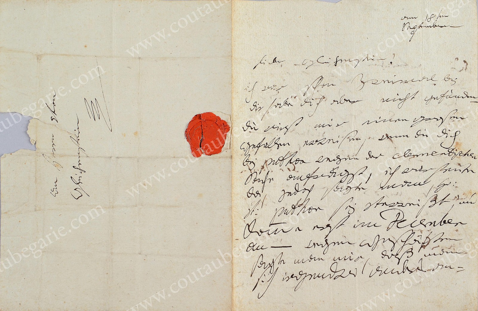 BEETHOVEN Louis (1770-1827). Lettre autographe signée Ludwig adressée à Monsieur de Gleichenstein, - Image 3 of 4