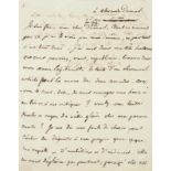 BEAUCHESNE Alcide Vicomte de (1804-1873). Brouillon d’une lettre autographe, adressée à Alexandre