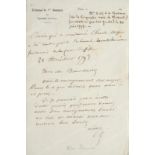 DUMAS Alexandre, père (1802-1870). Lettre signée Al, adressée au Vicomte Alcide de Beauchesne (