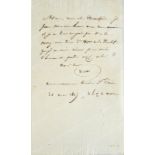 HUGO Victor (1802-1885). Lettre autographe signée Victor, adressée au Vicomte Alcide de