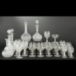Cut-crystal part footed stemware set baluster foot with ball comprising twenty-eight goblets of four