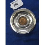 One penny coin set silver ashtray.