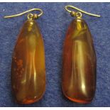 Amber drop earrings.