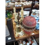 Tray of assorted table lamps to include