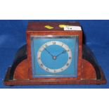 Art Deco design walnut mantle clock with