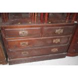 Edwardian mahogany chest of two short an