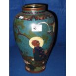 Japanese cloisonnie baluster shaped vase