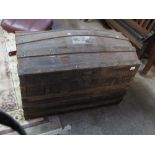 Vintage dome topped trunk with brass and