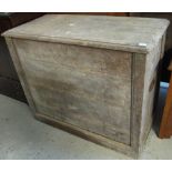 19th century pine corn bin with cast met