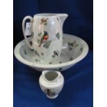 Staffordsihre pottery jug and basin with