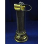 Brass Davy type miners safety lamp.