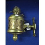 Brass double burner oil lamp in pierced