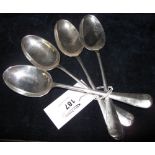 Set of four silver table spoons, Sheffie