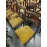Two similar mahogany bar back chairs wit