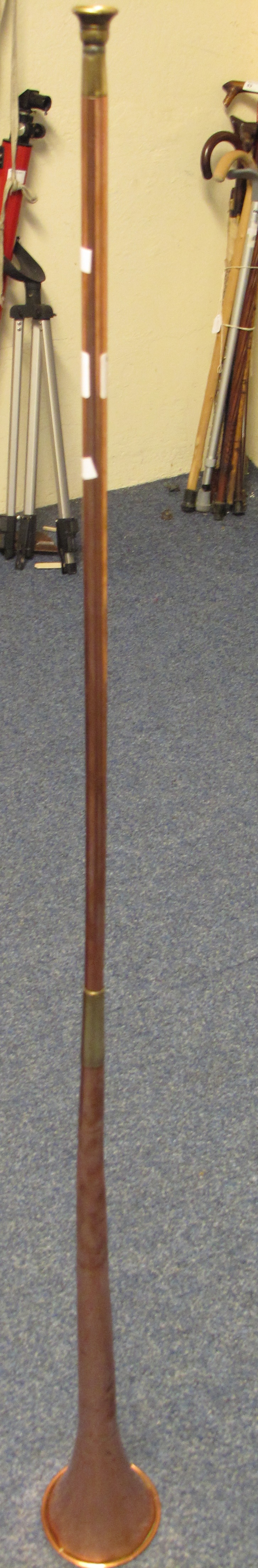 Copper and brass post horn.