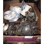 Box of assorted china and glass to inclu