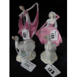 Pair of modern Japanese bird ornaments t