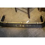 Late 19th century brass and cast iron fe