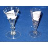 Two 19th century conical drinking glasse