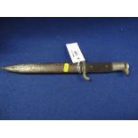Second World War period German dagger. The blade engraved 'AC&S' with scales. Metal scabbard.