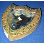 French glazed pottery shield shaped Moet