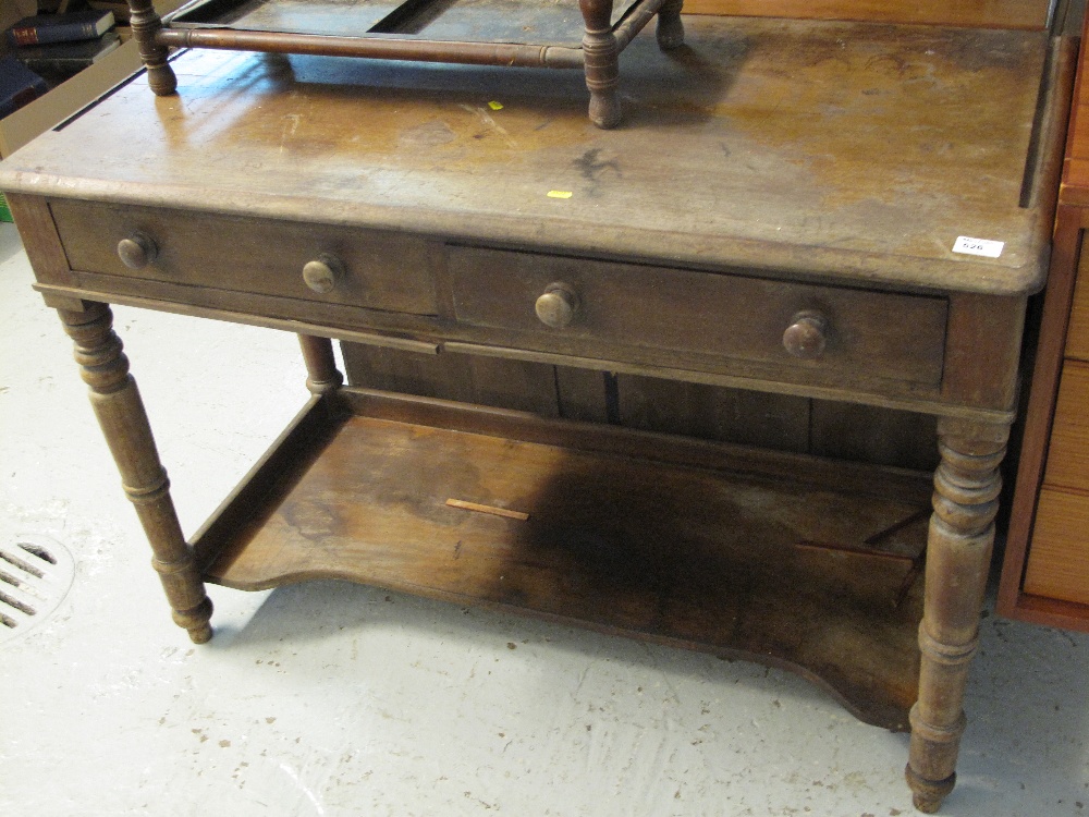 Late Victorian mahogany two drawer wash