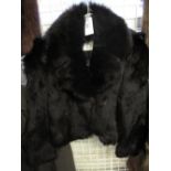Ladies black fur evening jacket, label m