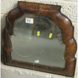 Small oval bevel plate walnut mirror.  CONDITION REPORT; Appears to be original plate, poor