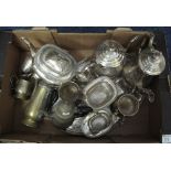 Box of assorted silver plated items to i