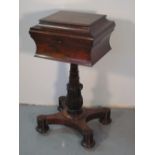 MID 19TH CENTURY ROSEWOOD TEA-POY, of sa