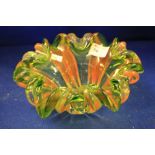 Mid 20th century moulded glass coloured