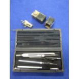 Cased writing or drawing instrument toge