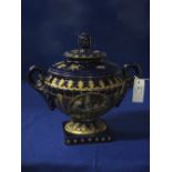 Modern Royal Limoges porcelain two-handled, urn shaped, lidded vase.  Decorated with printed