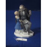 B & G Copenhagen porcelain figure group, music teacher and child.  Printed and painted marks with