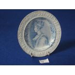 Early 19th Century Staffordshire pearlware, commemorative child's plate with relief foliate border