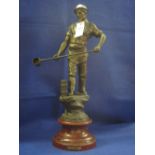 French bronzed emblematic figure 'Le Fondeur'.