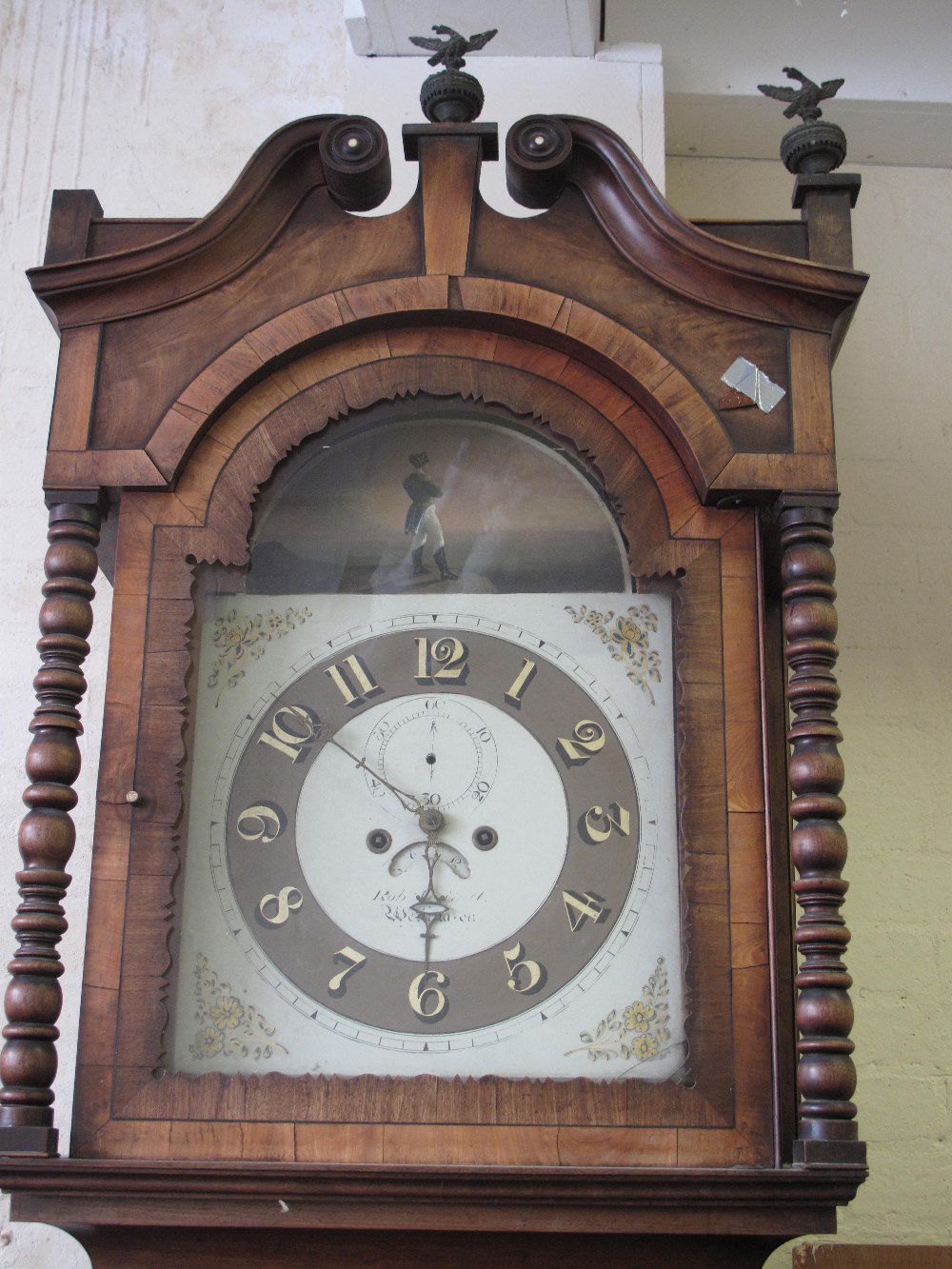 19th CENTURY MAHOGANY CASED 8 DAY LONG CASED CLOCK BY ROBERT CAIHILL of WELLINGTON, the imposing