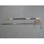 QUEEN ELIZABETH II BRITISH NAVAL OFFICER'S SWORD  by Wilkinsons of London, having steel fullered