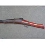 MIDDLE EASTERN ARAB STYLE MATCHLOCK MUZZLE LOADING MUSKET, having flared 60" barrel with full