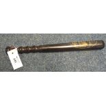 EARLY 20th CENTURY TURNED HARDWOOD SPECIAL CONSTABLE'S TRUNCHEON for Manchester Constabulary,