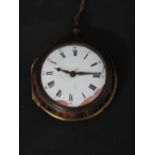 18th CENTURY ENGLISH GILT METAL AND TORTOISESHELL KEY WIND OPEN FACED FUSEE PAIR CASED POCKET WATCH,