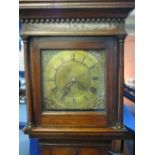 18th CENTURY WELSH OAK 30 HOUR LONG CASE CLOCK BY RICHARD WATKIN, having flat topped hood over