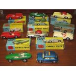 COLLECTION OF CORGI TOYS, die-cast scale models to include Austin Healey Sports car no. 300 in