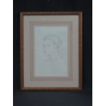 ATTRIBUTED TO AUGUSTUS JOHN (British, 1878-1961). Head of a  woman. Signed 'John'. Pencil sketch.