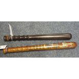 GEORGE V SCOTTISH SPECIAL CONSTABLE'S TRUNCHEON with gilded and polychrome transfer printed