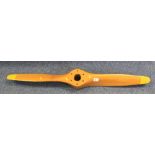 Hoco aircraft propeller Rosenheim marked Hoco F-H2/Lc17A/112 with yellow tips.