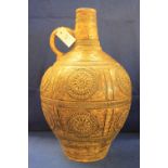 German style potter baluster flagon with wheel decoration.  Impressed marks to base.