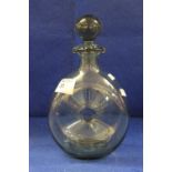 20th Century double lipped flask decanter with globular stopper, probably Scandinavian.