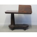 19th CENTURY MAHOGANY READING TABLE, hav