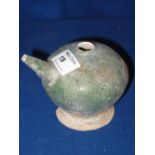 Early Chinese provincial baluster shaped pottery rice wine pot. CONDITION REPORT: Significant